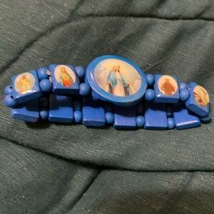 10/$10 Catholic Icons Blue Wooden Bracelet